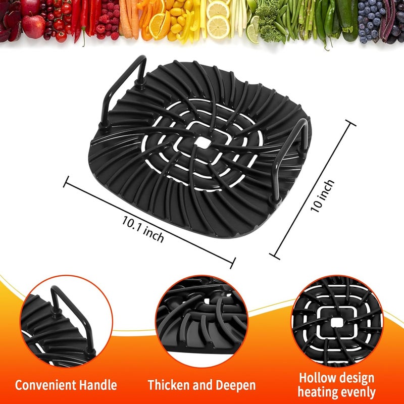 Swess Grill Grate and Replacement Splatter Shield for Ninja AG301 Foodi 5-in-1 Indoor Grill, Non-stick Grill Griddle and Stainless Steel Fine Mesh Splatter Screen for Ninja Foodi AG300, AG301C, AG302, AG400 - Image 2